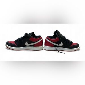 Nike Big Kid’s Jordan 1 Low Black/Gym Red-White Athletic Shoe/Sneaker with box
